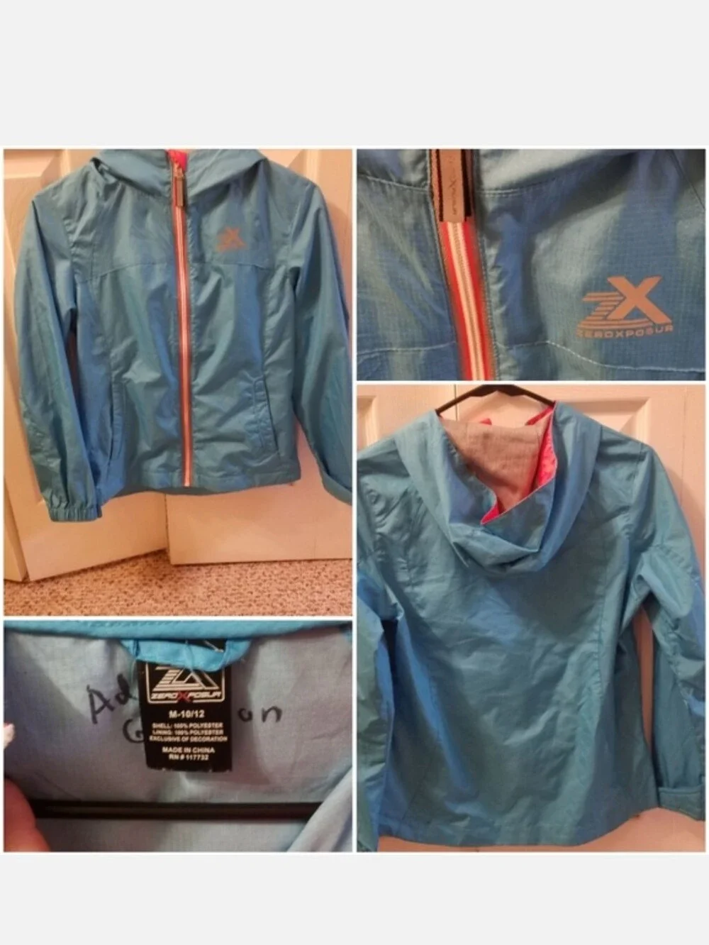 Zeroxposure Big Girls Size 10/12 windbreaker lightweight jacket